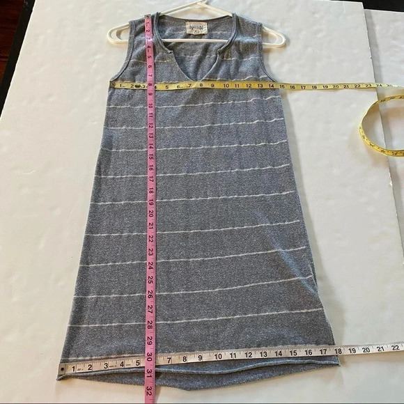 Nation LTD Striped Gray White Sleeveless Casual Knit Tee Tank Dress Womens XS - Picture 8 of 8